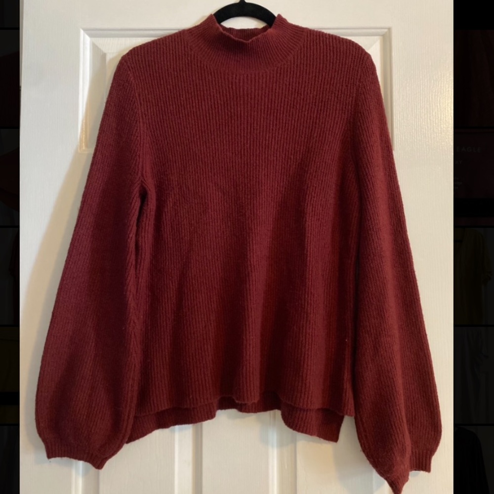 Red Ruby Moon turtleneck sweater